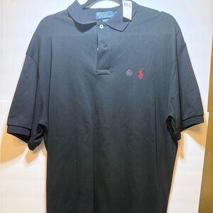 Ralph Lauren Black Polo with Red Pony New size Large Classic Fit Soft Cotton